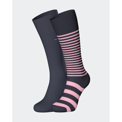 Lot de 2 paires de chaussettes hautes, 1 unie et 1 imprimée EDEN PARK
