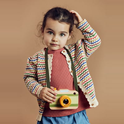 Cardigan tricot rayé en coton BOUT'CHOU
