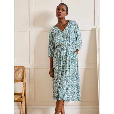 Robe col V mi-longue tissu Liberty CYRILLUS