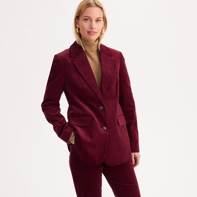 Blazer in velluto a coste, taglio dritto, chiusura con bottoni ANNE WEYBURN