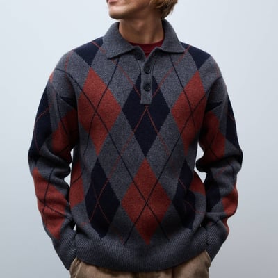 Pull col polo en laine MONOPRIX