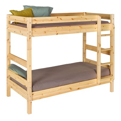Pack lit superposé séparable avec 2 matelas Bois massif  AARON AKITEN RETAIL