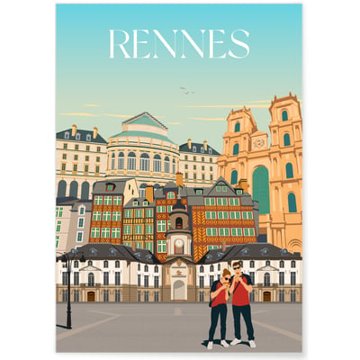 Affiche ville Rennes 5 Mix L'AFFICHERIE