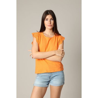 Blouse en coton et lin avec détails ajourés AZIANA DEELUXE