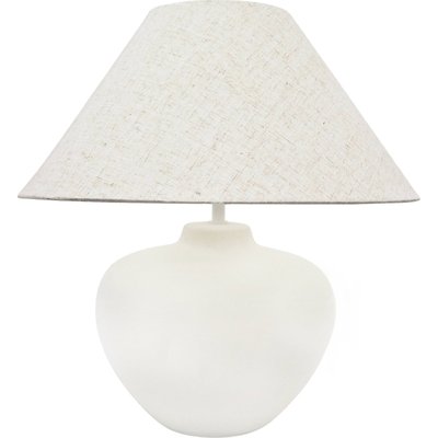 Lampe de table blanche et  en céramique et tissu élégant RECOLLECTION