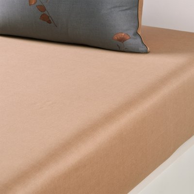 Drap housse en satin de coton marron, MIDNIGHT FLOWERS BOSS HOME