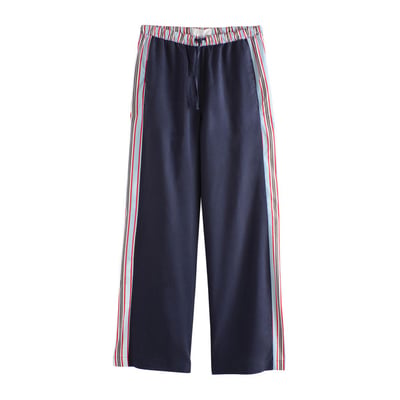 Pantalon large en lin mélangé à bandes côté NEXT