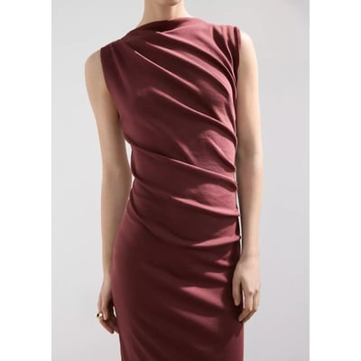 Robe longue drapée MANGO
