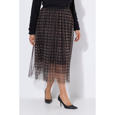 Jupe longue en tulle, motif à carreaux ULLA POPKEN