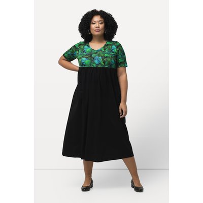 Robe en jersey à imprimé feuilles, ligne A ULLA POPKEN
