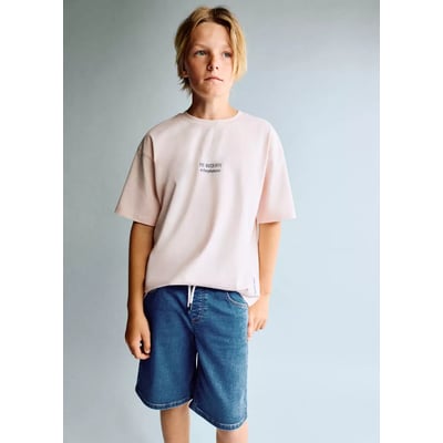 Bermuda en denim à taille élastique MANGO KIDS