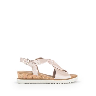 Sandales en cuir velours à talon compensé GABOR