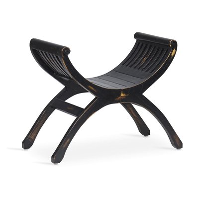 Banc 1 Place Bois Noir 62x35x59cm - DECORATION D’AUTREFOIS