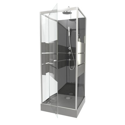 Cabine de douche carrée avec verre sérigraphié HOME MAISON