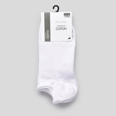Lot de 3 paires de chaussettes ultra-courtes en jersey MONOPRIX