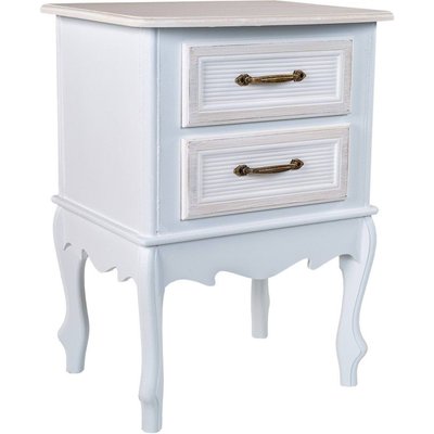 Table de chevet blanche en bois mdf style classique élégant RECOLLECTION