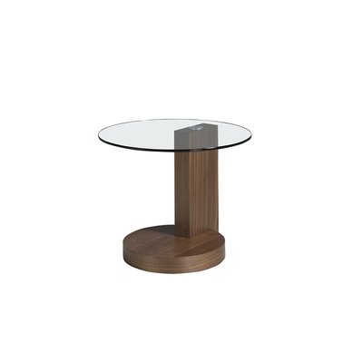 Table d'angle de noyer et verre ANGEL CERDA