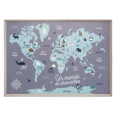Tableau enfant carte du monde ATMOSPHERA