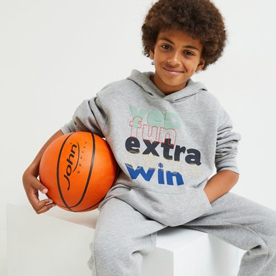 Sweat à capuche uni avec imprimé en coton BIO MONOPRIX KIDS