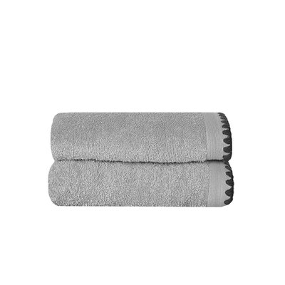 Lot de 2 serviettes de toilette point cavalier 500 g/m² CASA BORGO SENSEI MAISON