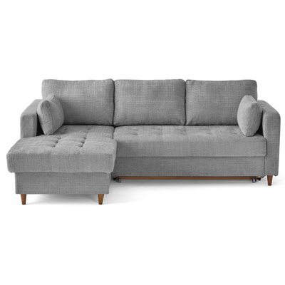 Canapé d'Angle Convertible en Velours texturé 4 places - ANNA LISA DESIGN