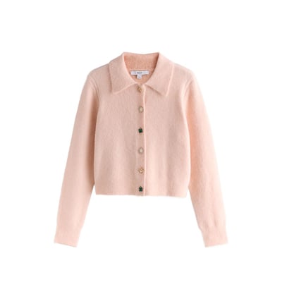 Cardigan en laine mélangée avec col maille NEXT