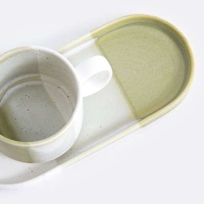 Lote de 2 tazas y platillos de gres esmaltado, Desnia LA REDOUTE INTERIEURS