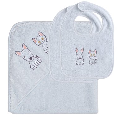 Ensemble bébé cape de bain + 2 bavoirs RUSTY & OLLY SENSEI MAISON