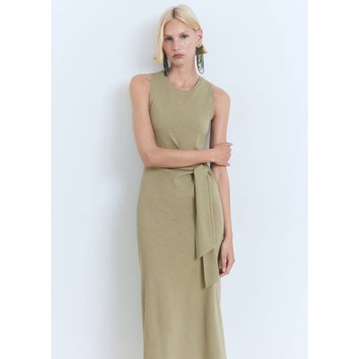 Robe midi coton nœud MANGO