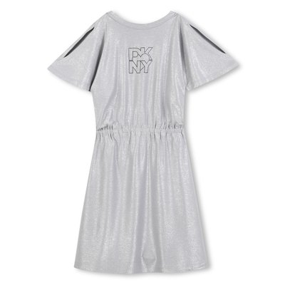 Robe en jersey pailleté argenté DKNY