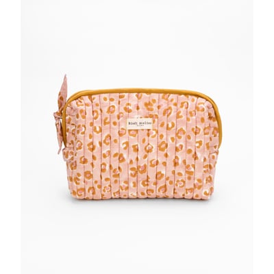 Trousse de toilette en coton matelassé Bengal Blush BINDI ATELIER