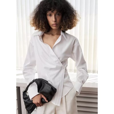 Blouse croisée en coton MANGO
