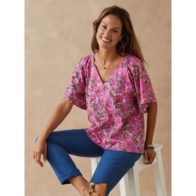 Tee-shirt V avec smocks DAXON