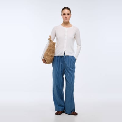 Pantalon large rayé taille semi-elastiquée MONOPRIX