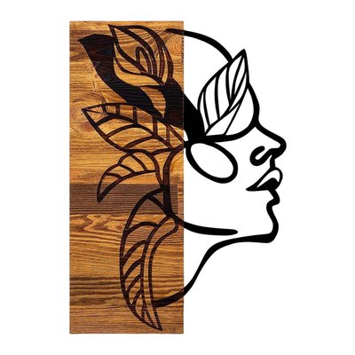 Décoration murale en bois et métal Walnut Indien HANAH HOME