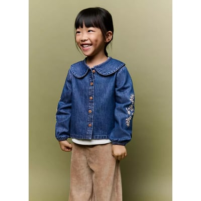 Blouse denim broderies MANGO BABY
