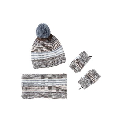Ensemble bonnet + snood + moufles/mitaines jacquard VERTBAUDET