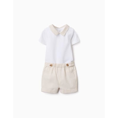 Ensemble body en coton + short à rayures ZIPPY