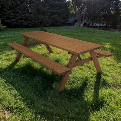 Table de pique-nique en bois 8 personnes CEMONJARDIN