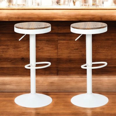 Tabouret de bar réglable métal blanc (lot de 2) LEEDS PIER IMPORT