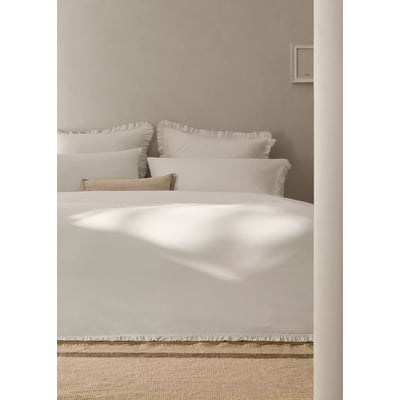 Housse de couette coton lavé volant en gaze effiloché lit 90 cm MANGO HOME