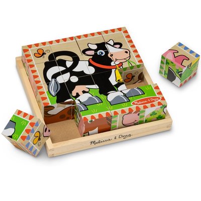 Cubes en bois animaux de la ferme MELISSA & DOUG