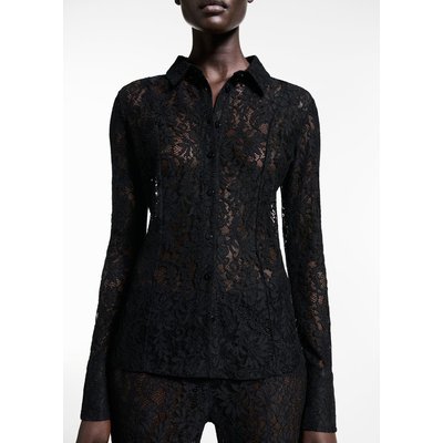 Chemise transparente dentelle MANGO