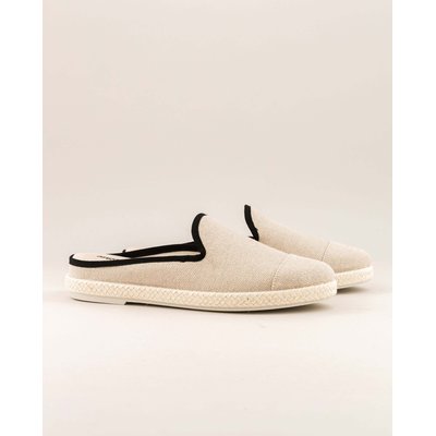 Mule femme coton recyclé beige noir SOCOA ANGARDE