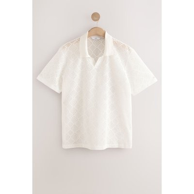 Polo à col cubain texturé au crochet NEXT