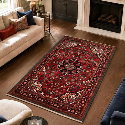 Tapis d'orient, motif oriental noué main en laine, HAMADAN 9 UN AMOUR DE TAPIS