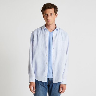 Chemise manches longues en lin MONOPRIX