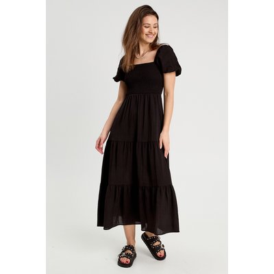 Robe longue évasée smockée CACHE CACHE