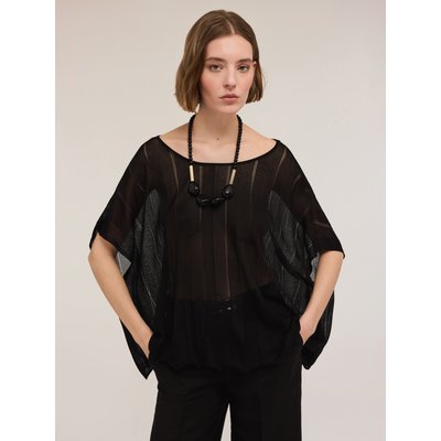 Poncho en maille fil textile viscose mélangée MOTIVI