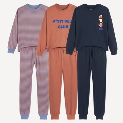Lote de 3 pijamas de punto de algodón LA REDOUTE COLLECTIONS